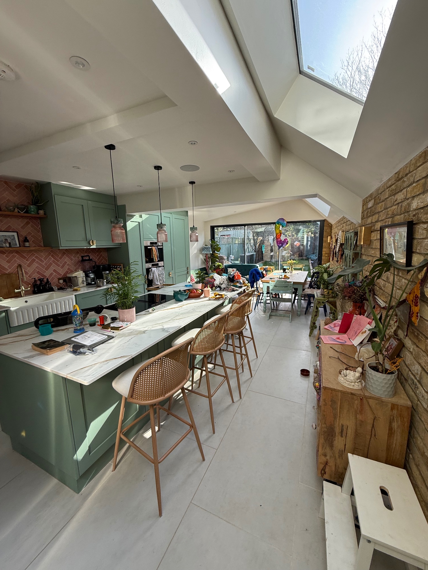 Completed open-plan kitchen extension